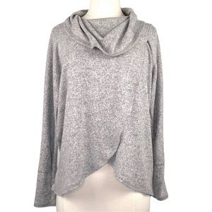 Green Envelope front faux wrap front sweater